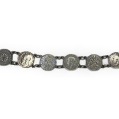 Vintage British Silver Threepence Coin Bracelet (1917-1941)