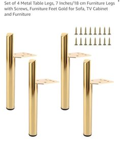 4 gold furniture legs