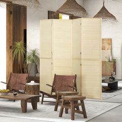Bamboo Room Divider, Freestanding 4 Panel Folding
