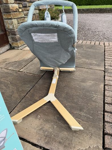 Nested Gravity Wooden Baby Bouncer Sage Green