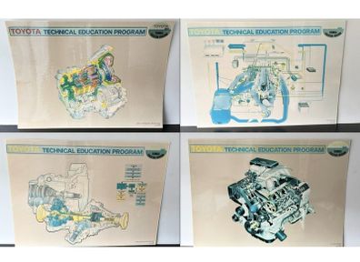 4 x Original Toyota Workshop Charts