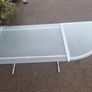 glass top steel frame desk or bench Image 5