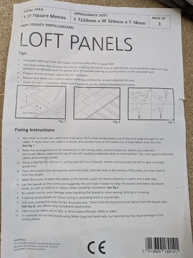Attic loft boards (area 1.17sqm) with stilts