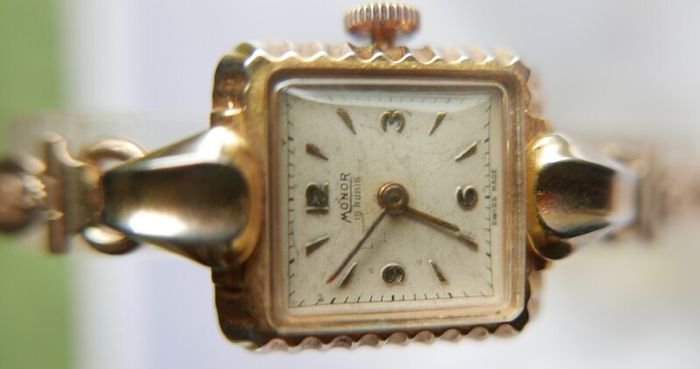 Vintage 1930s MONOR Rolled Gold Watch - Working Vintage Ladies Manual Wind Up Wrist Watch Swiss Made