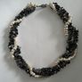 NECKLACE - Twisted Triple Strand - Hematite - Pearl Image 2