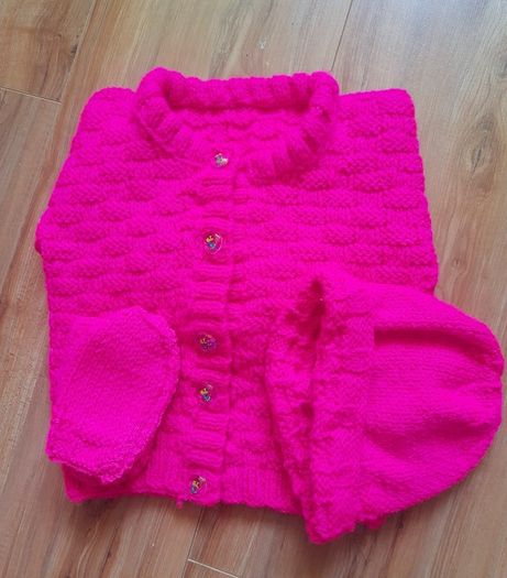 baby cardigan hat and mittens
