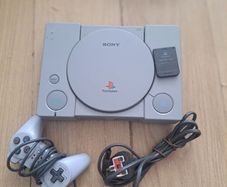 Sony PlayStation ps1 console with controller memory card and Spider-Man game