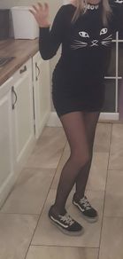 Cat Print Bodycon Dress
