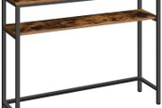 Console Table, Hallway Table with Adjustable Shelves, Slim Sofa Table, 2-tier Side Table with Storage Shelf, for Living Room, Office, Industrial, Sturdy, Rustic Brown (FREE POSTAGE)