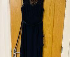 Navy Lace Chiffon Dress,Berry Pove,XS,Like New,Confirmation,Special Occas