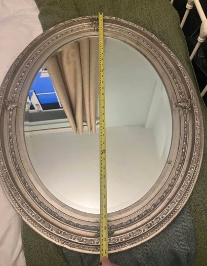 Silver decorative mirror pair