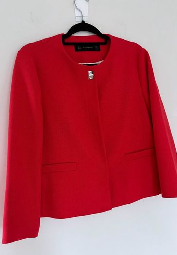 Zara boxy shape red blazer
