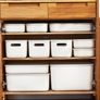 White Plastic Storage Box with Handles and Lids Set Image 6