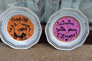 2 Fancy Painted Side Plates (used).