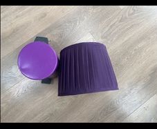 Purple Curtains, Lampshade Cushions and Bin