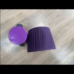 Purple Curtains, Lampshade Cushions and Bin