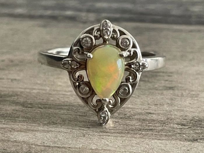 Ethiopian Opal Silver Ring