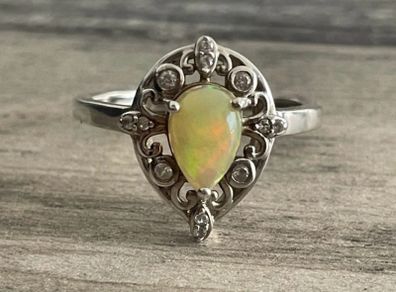Ethiopian Opal Silver Ring