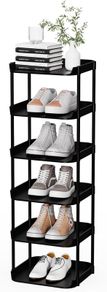 6 Tier Narrow Shoe Rack Storage Stand Slim Space Stackable - Brand New Sealed