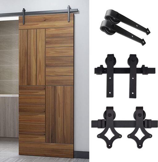 6ft Sliding Barn Door Hardware Kit Track Rail System for Wooden Door 183cm