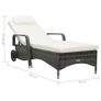 Sun Lounger with Wheels Poly Rattan Grey Image 7