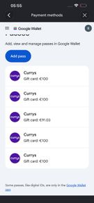 Currys gift card
