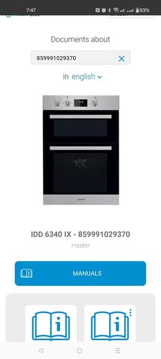 Brand New Indesit Double Oven IDD 6340 IX Removed from New Build Showhouse