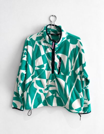 Pre Owned Dunnes Stores Green Geometric Fleece