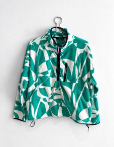 Pre Owned Dunnes Stores Green Geometric Fleece
