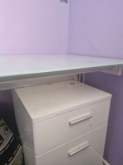 glass top desk