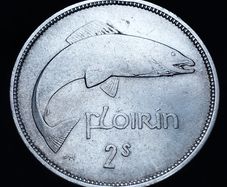 #779 - Ireland - 1934 - Florin - Silver - Scratches - KM.7