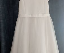 Flower girl/communion/bridesmaid child's white dress