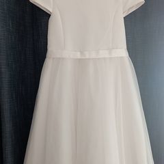 Flower girl/communion/bridesmaid child's white dress