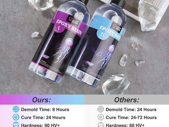 Epoxy Resin, 64oz Crystal Clear Epoxy Resin and Hardener, Bubbles Free Table Top & Bar Top Casting Resin, Clear Epoxy Resin for Tumblers, Art Crafts, Jewelry Making (FREE POSTAGE)