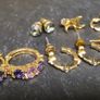 Mixed Lot of 8 Pairs Gold Tone Earrings Image 2