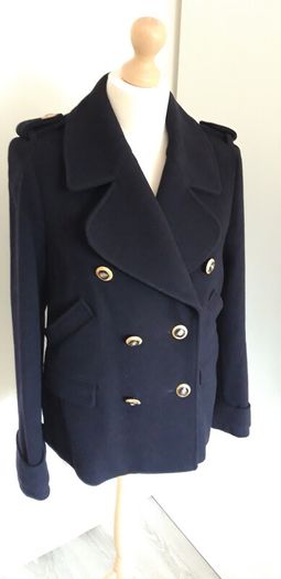 New Navy Hobbs Military Style Wool Coat/Jacket Size 10
