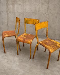 French industrial cafe chairs from Paris