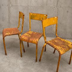 French industrial cafe chairs from Paris