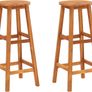 Set of 4 Solid Acacia Wood Bar Stools Image 2