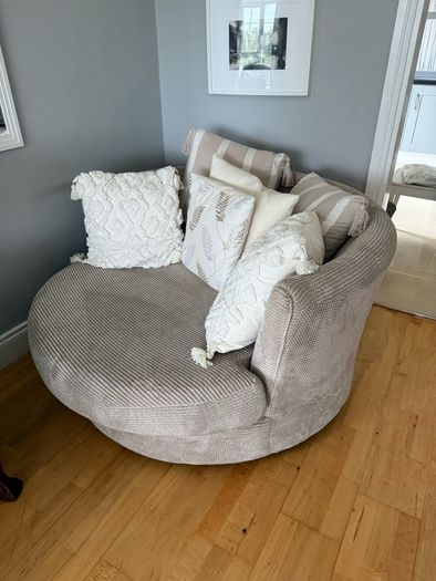 Large swivel cuddle chair Corduroy