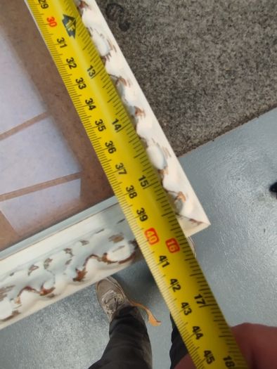3x Large Vintage Style Picture Frames (White & Gold Distress