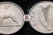 [#135] - Ireland 1962 | Irish 6p | Six Pence | Wolfhound | KM.13a | AU
