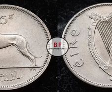 [#135] - Ireland 1962 | Irish 6p | Six Pence | Wolfhound | KM.13a | AU
