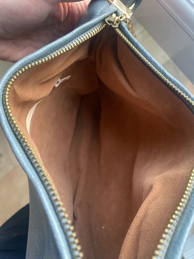 Grey real leather  bag