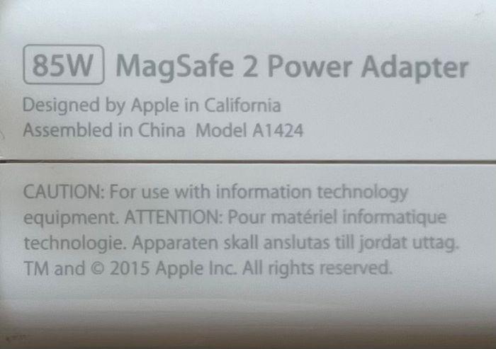 Apple 85W Magsafe 2 charger