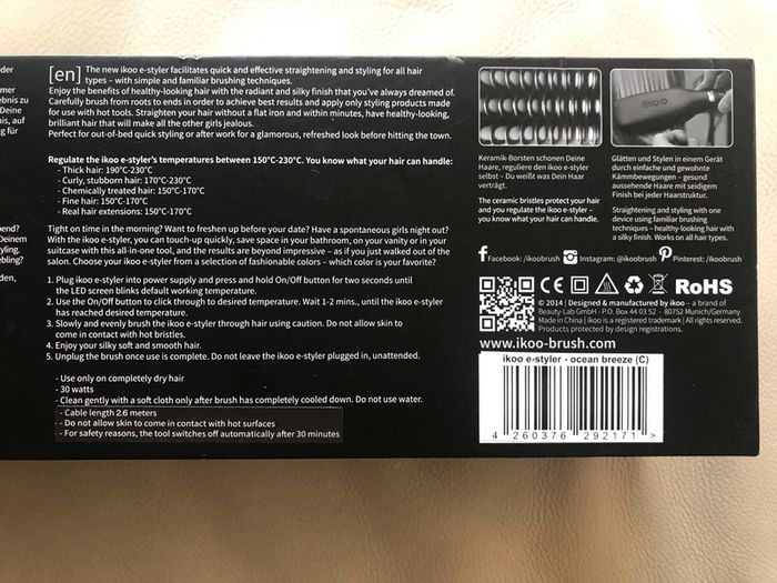 Ikoo e-Styler Styling Straightening Brush with Ionization
