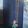 Vintage Turquoise Cabochon in a Rearing Unicorn Fantasy Pendant Image 3