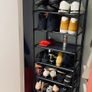 10-Tier Shoe Rack, Shoe Stand, Space-Saving Shoe Storage, 45 x 28 x 173 cm, Metal Frame, Non-Woven Fabric Shelves, for Hallway, Bedroom, Black Image 2