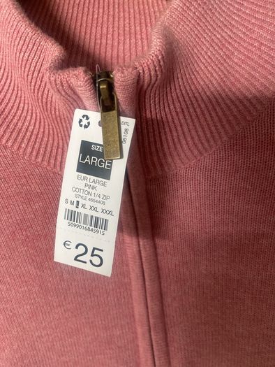 1/4 Zip  Dunnes Pink Cotton