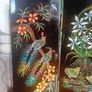 Vintage mid century minature lacquer chinoiserie folding screen Image 10